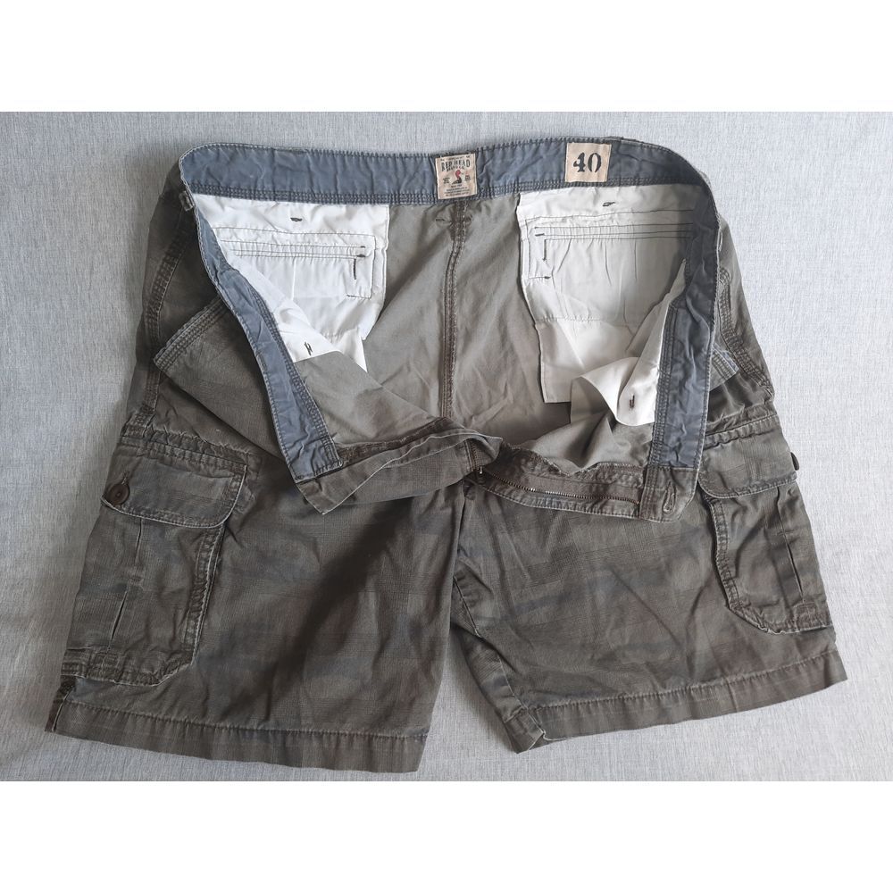 RedHead Brand Co. Men 40 Plaid Coumo Military Camp Flat Front Cargo Short Cotton